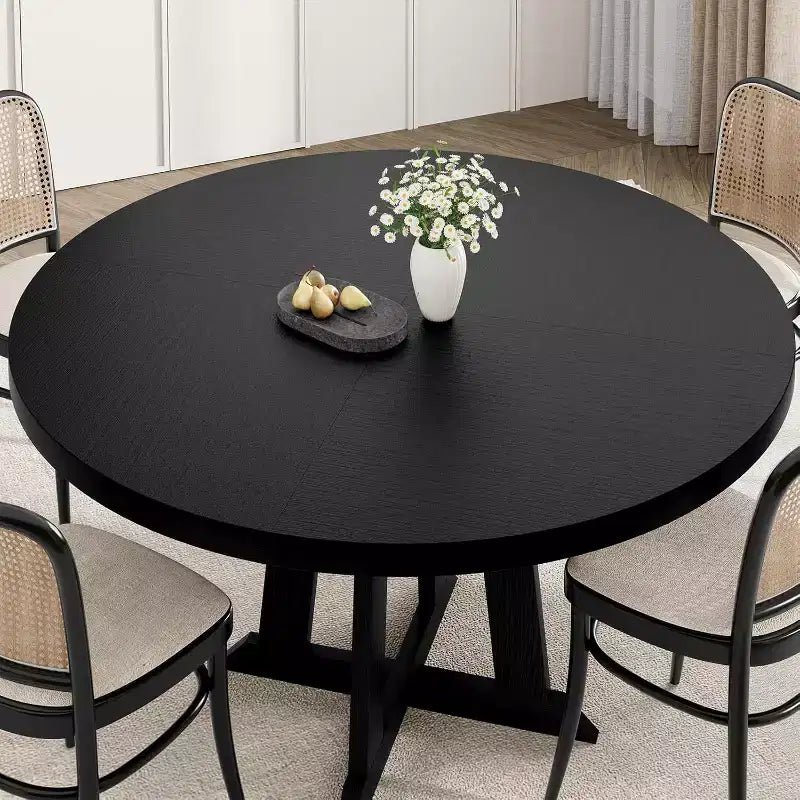 CuisinSmart 47'' Round Farmhouse Dining Table for 4 to 6 People, Large Wood Rustic Table with Sturty Legs, for Home Dining Room, No Chairs