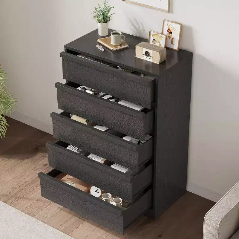 5 Drawer Dresser for Bedroom, Modern 7 Chest of Drawers, Wooden Dresser Organizer Nightstand, for Living Room, Entryway
