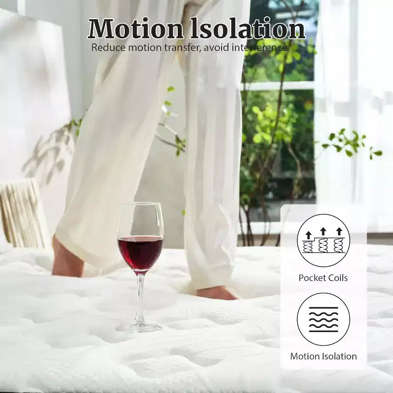 Dyonery 14 Hybrid Memory Foam Mattress in a Box, Pocket Springs for Pressure Relief Support,Medium Firm Full Size Mattress Motion Isolation