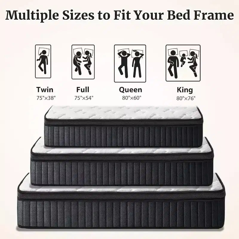 Dyonery 14 Hybrid Memory Foam Mattress in a Box, Pocket Springs for Pressure Relief Support,Medium Firm Full Size Mattress Motion Isolation