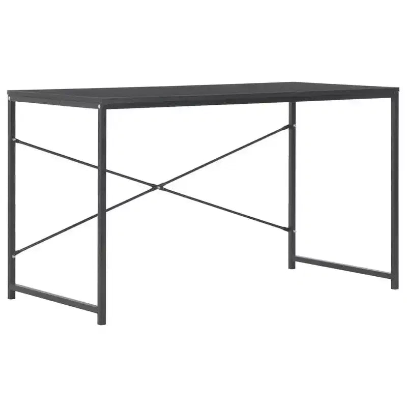 vidaXL Computer Desk Black and Oak Engineered Wood and Powder-Coated Metal