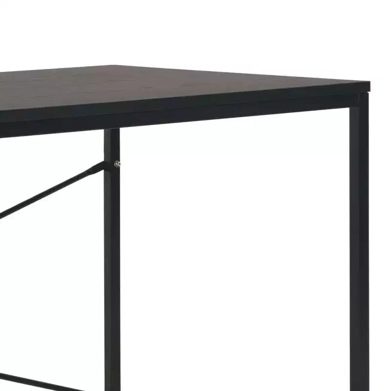 vidaXL Computer Desk Black and Oak Engineered Wood and Powder-Coated Metal