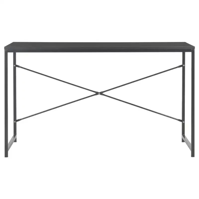 vidaXL Computer Desk Black and Oak Engineered Wood and Powder-Coated Metal