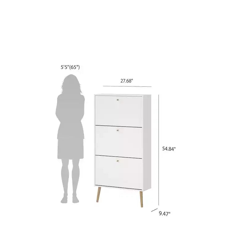 Tvilum, Bodo 3 Drawer Shoe Storage Cabinet, White