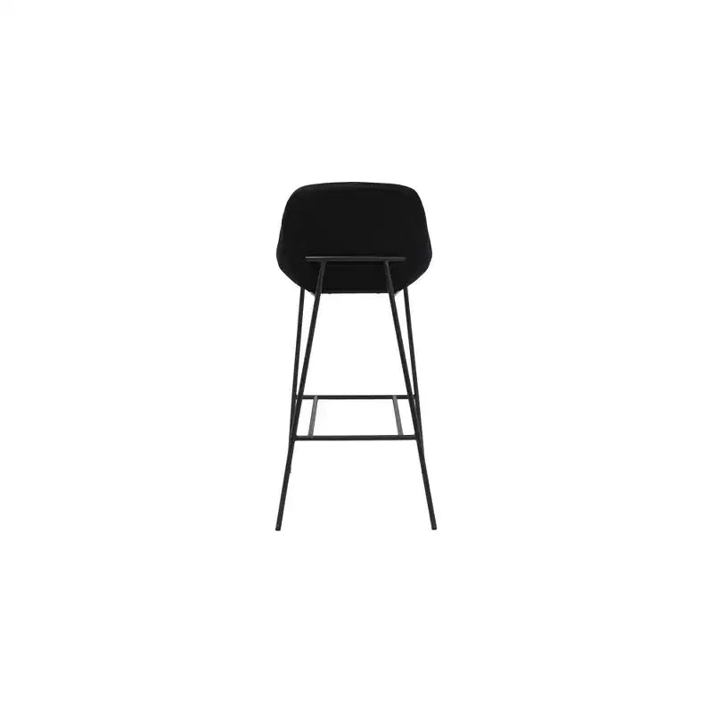 Alder Bay Henagar Barstool Black: Modern Upholstered, Steel Legs, Fixed Height, Foam Filled