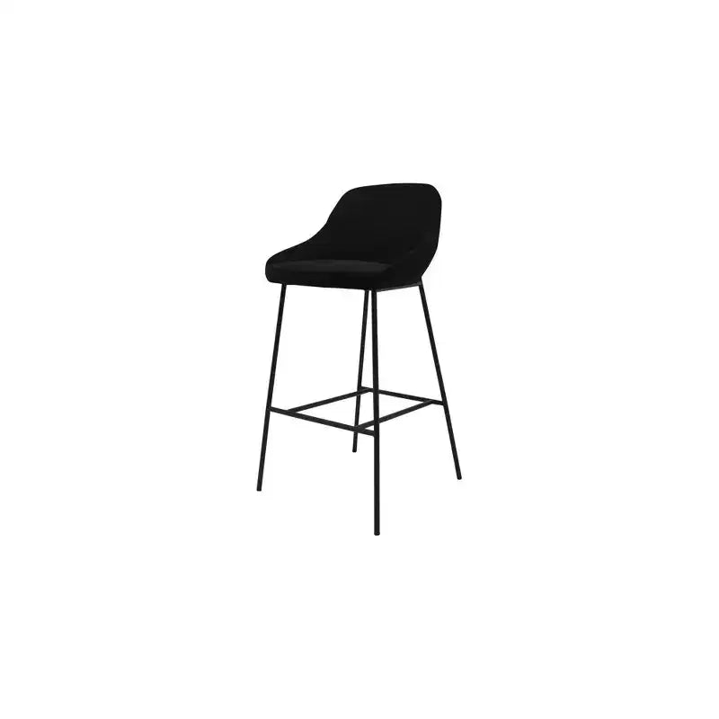 Alder Bay Henagar Barstool Black: Modern Upholstered, Steel Legs, Fixed Height, Foam Filled
