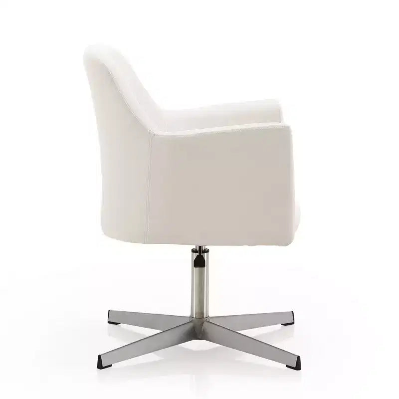 Pelo Faux Leather Adjustable Height Swivel Accent Chair - Manhattan Comfort