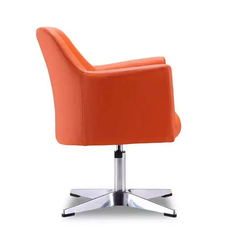 Pelo Faux Leather Adjustable Height Swivel Accent Chair - Manhattan Comfort
