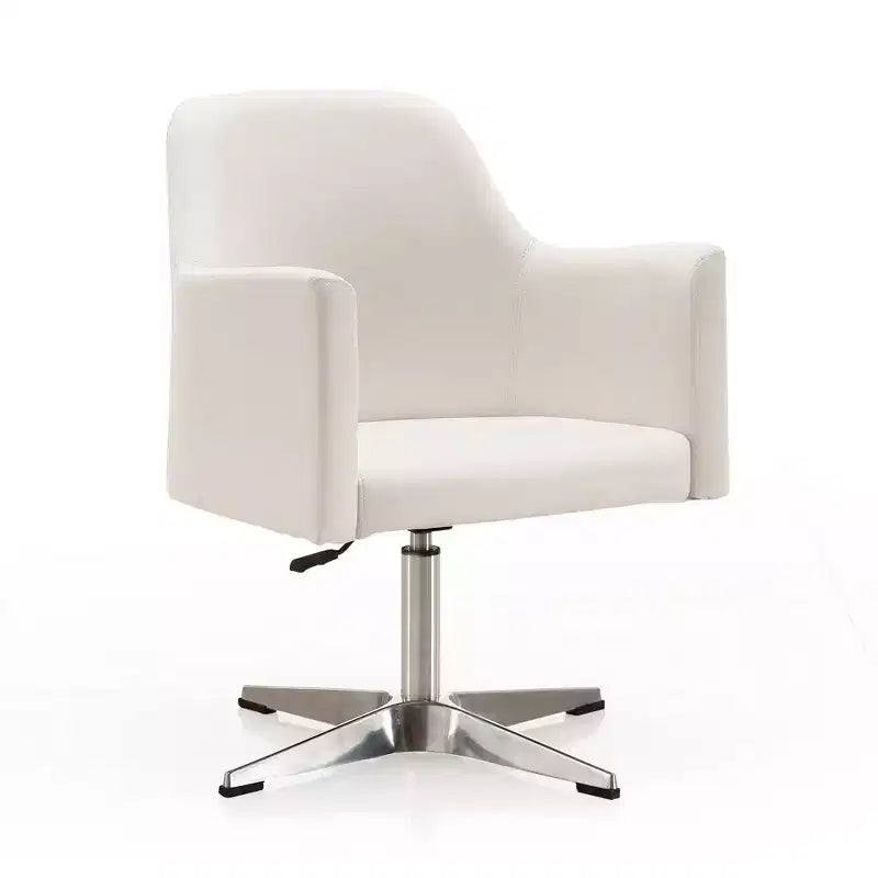 Pelo Faux Leather Adjustable Height Swivel Accent Chair - Manhattan Comfort